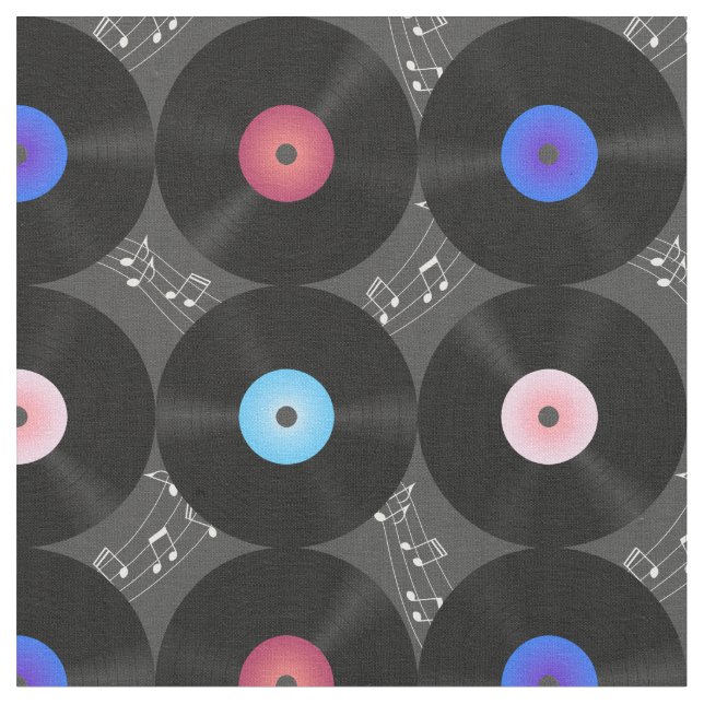 Music Vinyl Records Musik noter Tyg (Närbild)
