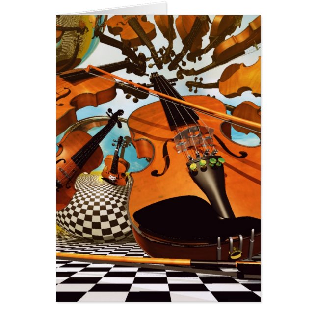 Music Violin Hälsningskort (Framsidan)