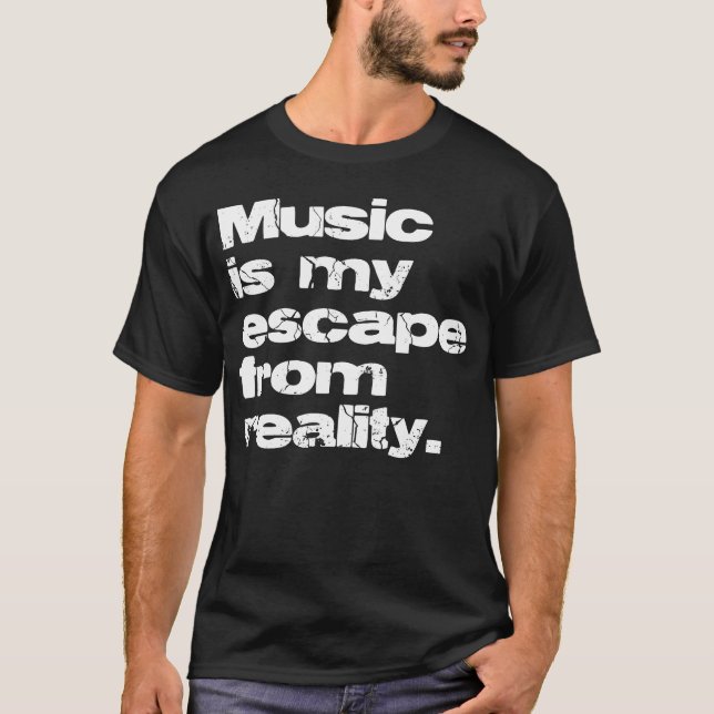 Music Vs Reality retro T Shirt (Framsida)