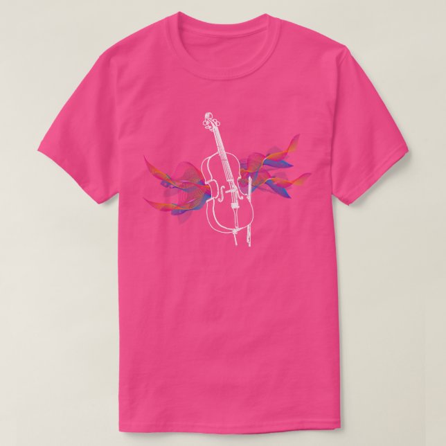 Music Wave Retro Cello T Shirt (Design framsida)