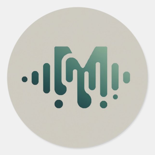 Music Wave Runt Klistermärke (Framsida)