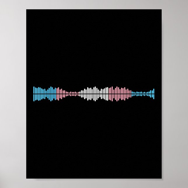 Music Waves Subtle Trans Pride Flag Transgender Ri Poster (Framsidan)