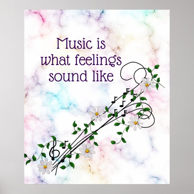 "Music What Feelings Ljud like" Anmärkningar och D Poster (Framsidan)
