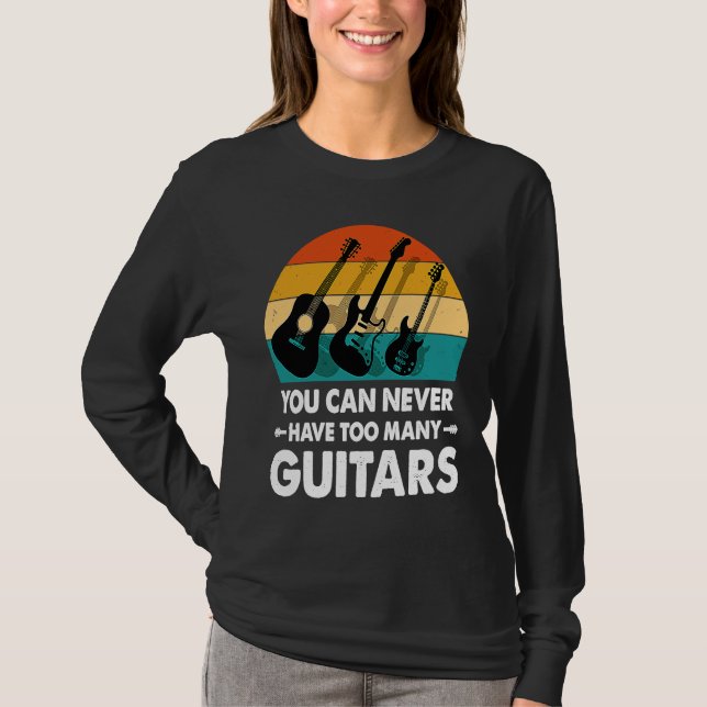 music with guitars sunset vintage guitars t shirt (Framsida)