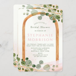 Music Wooden Arch Eucalyptus Rosa Möhippa Inbjudningar