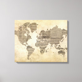Music World Map Canvastryck