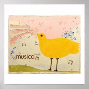 Musica: Musiktvåspråkig personaffisch Poster