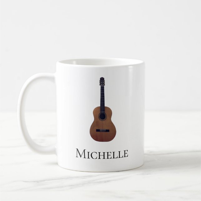 Musical Acoustic Guitar Personlig Kaffemugg (Vänster)