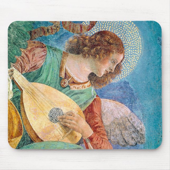 Musical angel playing guitar musmatta (Framsidan)