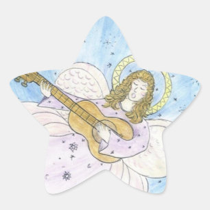Musical Angel Stjärnformat Klistermärke