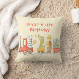 Musical Animal Train Birthday Kudde