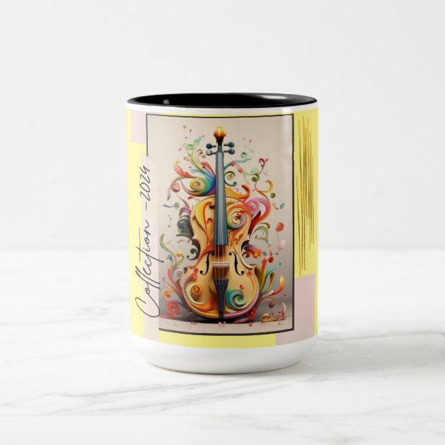 Musical Art Collection - Violin Två-Tonad Mugg (Center)