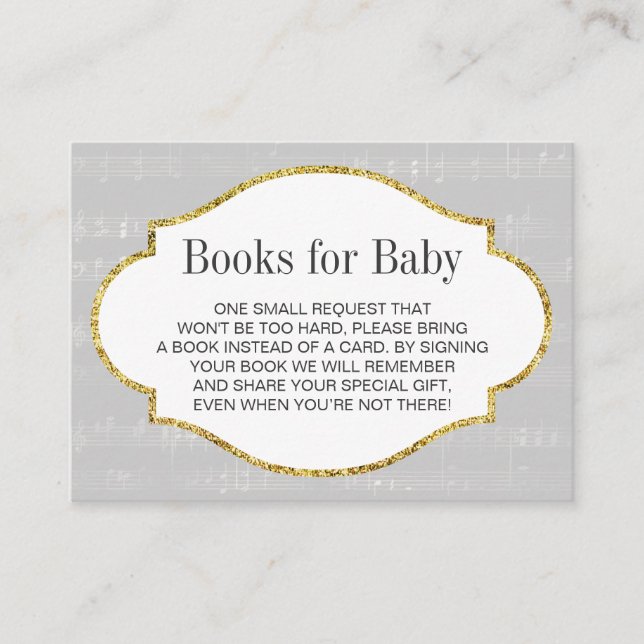 Musical Baby Shower har infogat Bok Tilläggskort (Framsida)