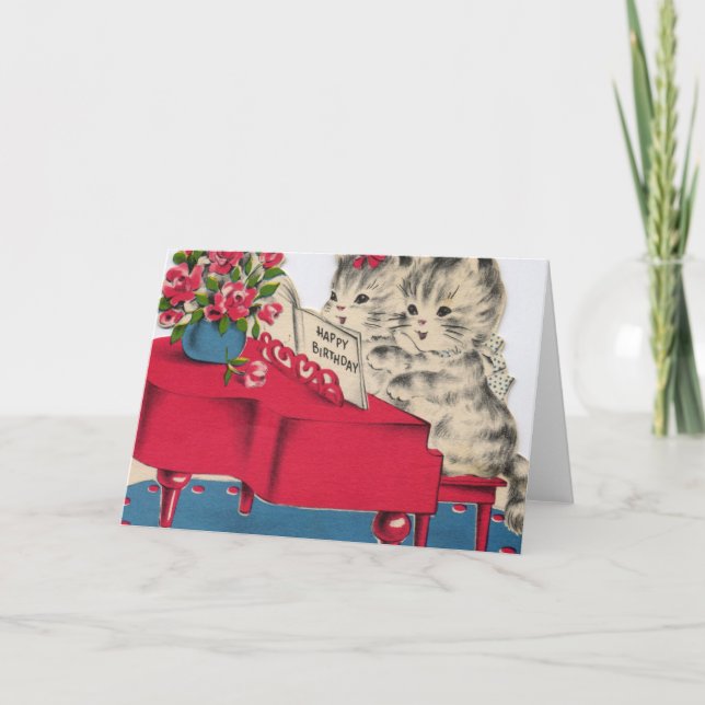 Musical Birthday Kittens Kort (Framsida)