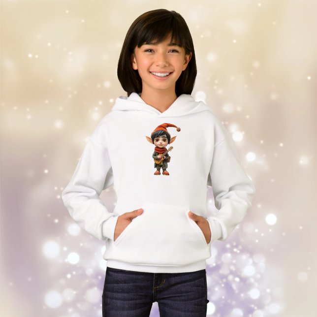 Musical Boy jul Elf Girl's Hoodie T Shirt (Skapare uppladdad)