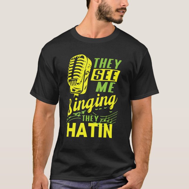 Musical Broadway Singing Karaoke Singer T Shirt (Framsida)
