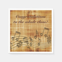 Musical Brown Pappra Party Napkins