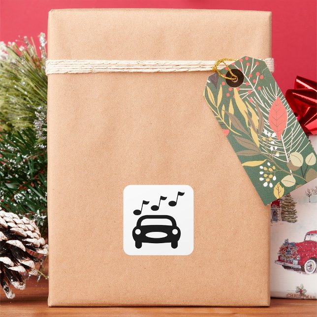 Musical Car Fyrkantigt Klistermärke (Skapare uppladdad)