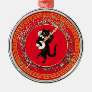 Musical Cat Julgransprydnad Metall