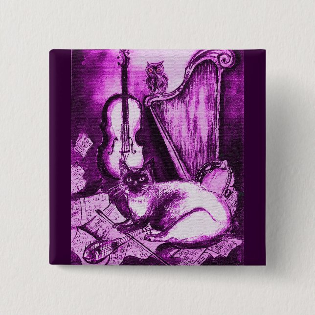 MUSICAL CAT,Lila Violet and White Knapp (Framsida)