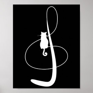 Musical Cat Music Kattunge Kattdjur Musician Tee Poster