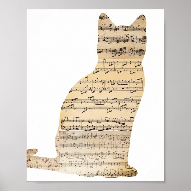 Musical Cat Poster - Lägg till din egen bakgrund F (Framsidan)