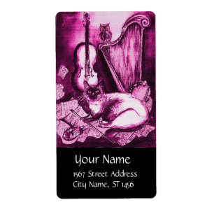 MUSICAL CAT,Rosa Fuchsia White Black Fraktsedel