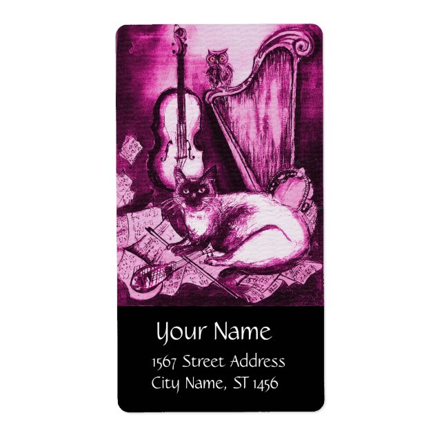 MUSICAL CAT,Rosa Fuchsia White Black Fraktsedel (Framsidan)