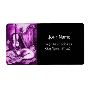 MUSICAL CAT ,Rosa Lila Violet White and Black Fraktsedel