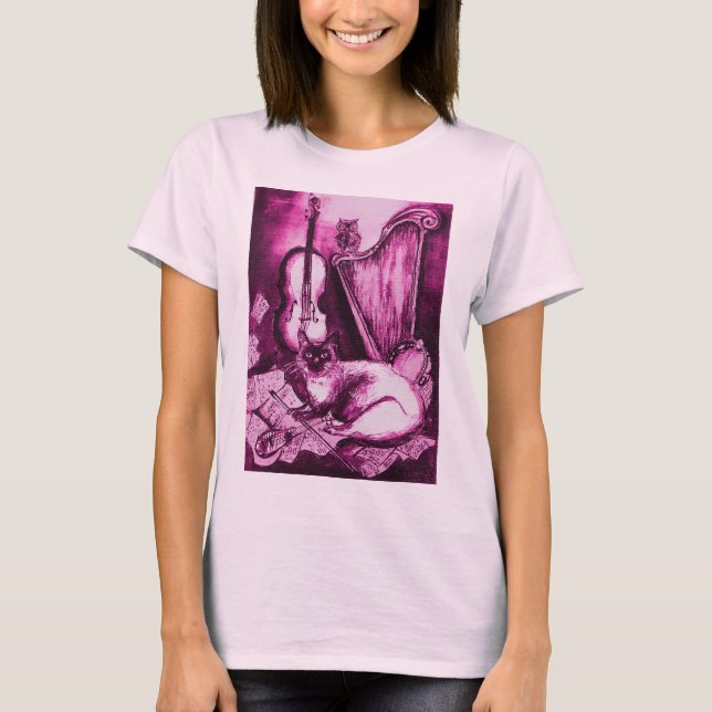 MUSICAL CAT,Rosa Violet and White Tee (Framsida)