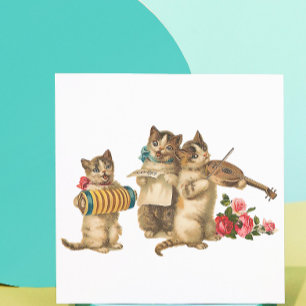 Musical Cats Fyrkantigt Klistermärke