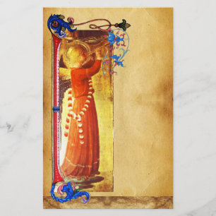 MUSICAL CHRISTMAS ANGEL BLOMMIGT PARCHMENT BREVPAPPER