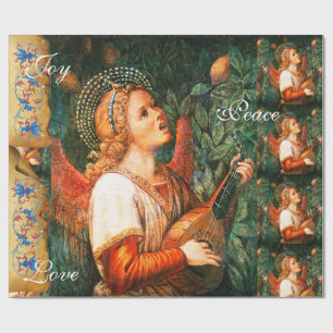 MUSICAL CHRISTMAS ANGEL, JOY FRED KÄRLEK PARCHMENT PRESENTPAPPER