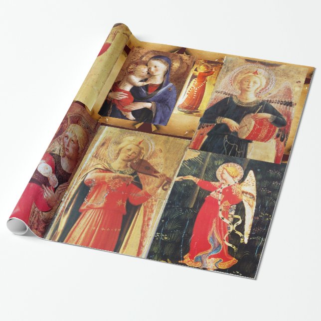 MUSICAL CHRISTMAS ÄNGLAR OCH MADONNA MED BARN PRESENTPAPPER (Utrullad)