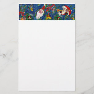 MUSICAL CHRISTMAS KVÄLL,SANTA MED LEKSAK Blue Whit Brevpapper