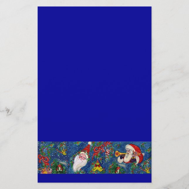 MUSICAL CHRISTMAS KVÄLL,SANTA OCH LEKSAK Bright Bl Brevpapper (Framsida)