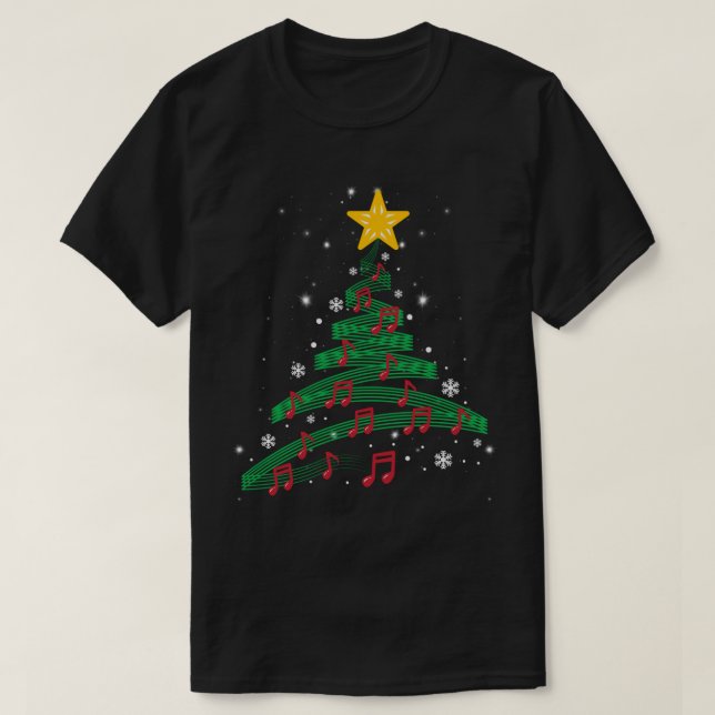 Musical Christmas Tree Design T Shirt (Design framsida)