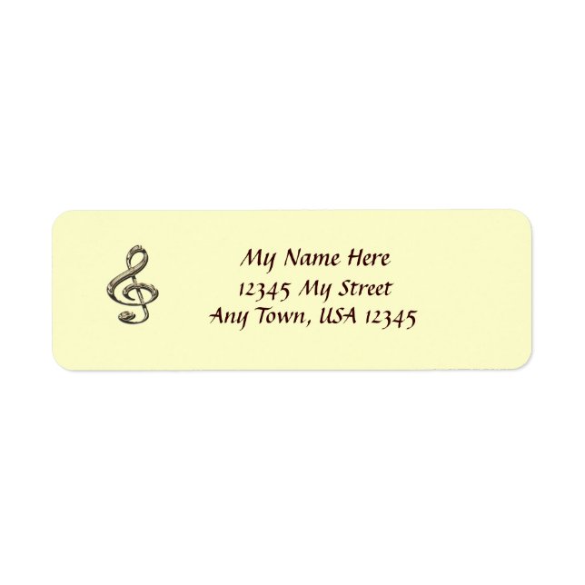 Musical Clef-Returetiketter Returadress Etikett (Framsidan)