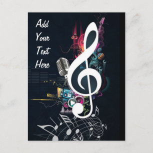 Musical Cleft Note Abstrakt Vykort