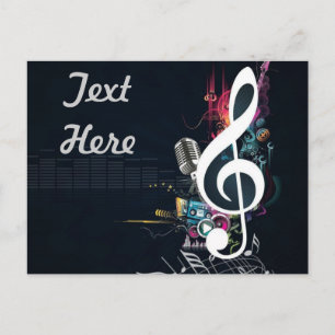 Musical Cleft Note Abstrakt Vykort