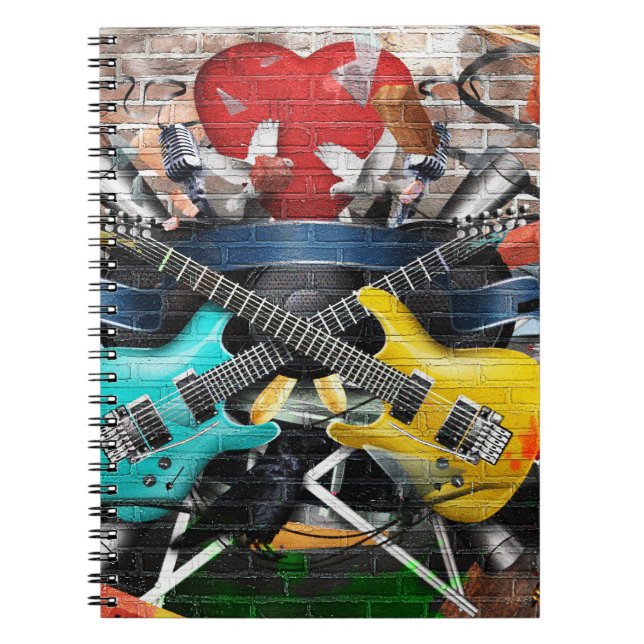 Musical Collage: Colorful Rhythmic Background. Anteckningsbok (Framsidan)