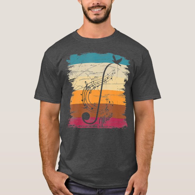 Musical Composer Musik noter Musician Retro Clef T Shirt (Framsida)