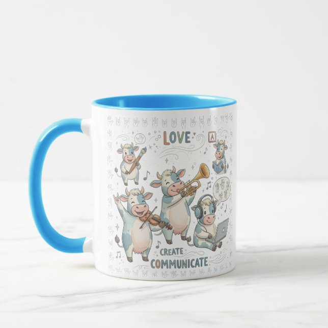 Musical Cow Band - Love Create Communicate  Mugg (Vänster)