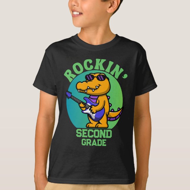 Musical Crokodile Back to school Customized Klass T Shirt (Framsida)