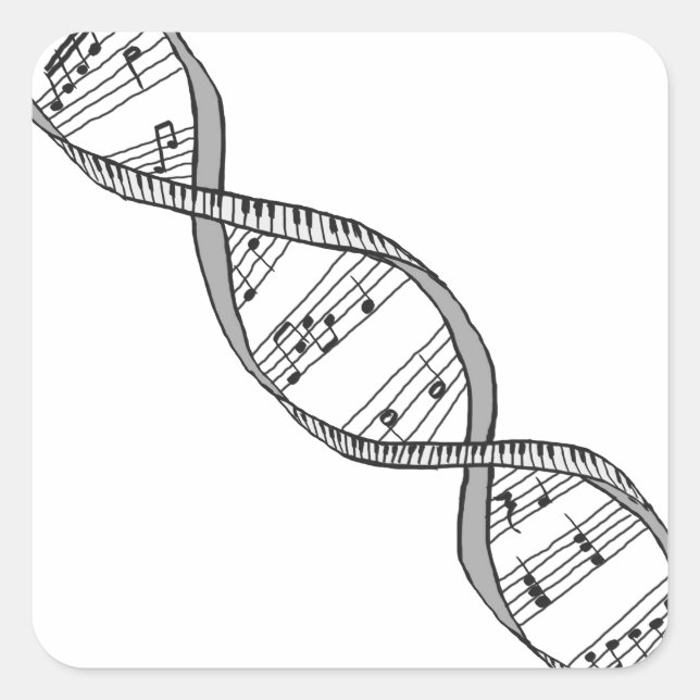 Musical DNA Fyrkantigt Klistermärke (Framsida)