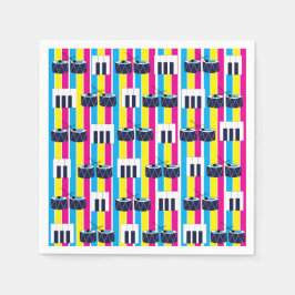 Musical Drums Piano Nycklar Music Älskare Pappersservett