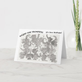 Musical Elephants Birthday Card Kort