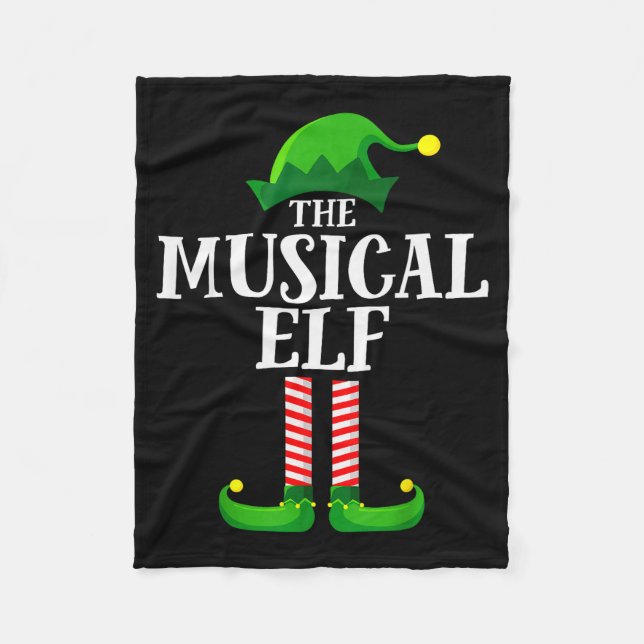 Musical Elf Matching Family Group Christmas Party  Fleecefilt (Framsidan)