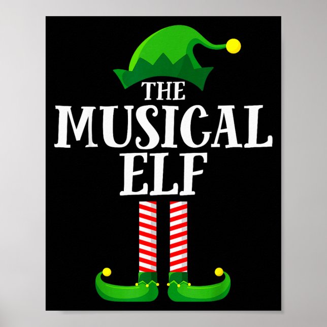 Musical Elf Matching Family Group Christmas Party  Poster (Framsidan)