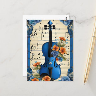 Musical Festival in Blue, Violin Vykort